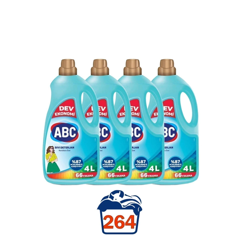 مایع لباسشویی مخصوص رنگی 4 لیتری بسته 4 عددی (16 لیتر)