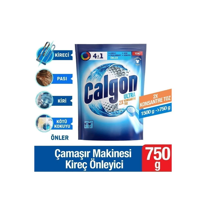 کالگون پودر محافظ ماشین لباسشویی 4 در 1 (ضد رس، لکه و بو) 750 گرم