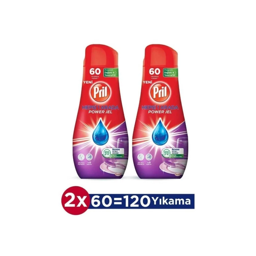 ژل ماشین ظرفشویی پریل دو عددی 1080 میلی‌لیتر - 120 شستشو
