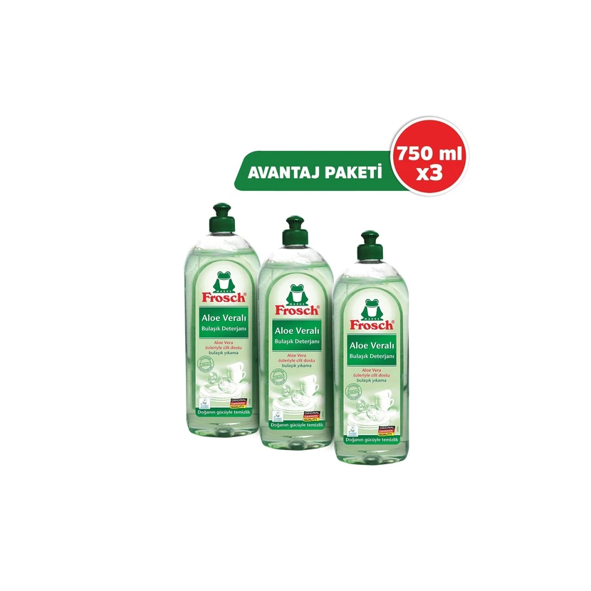 مایع ظرفشویی آلوئه‌ورا فرُش 750 میلی‌لیتر بسته 3 عددی