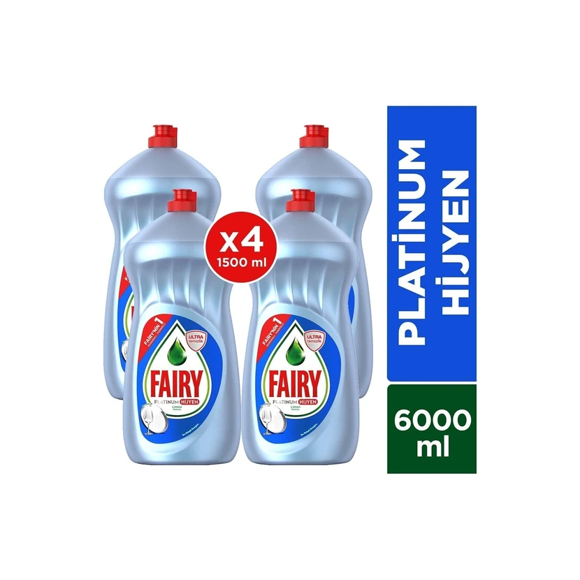 مایع ظرفشویی فِری پلاتینیوم بهداشتی 6000 میلی‌لیتر (4×1500 میلی‌لیتر)