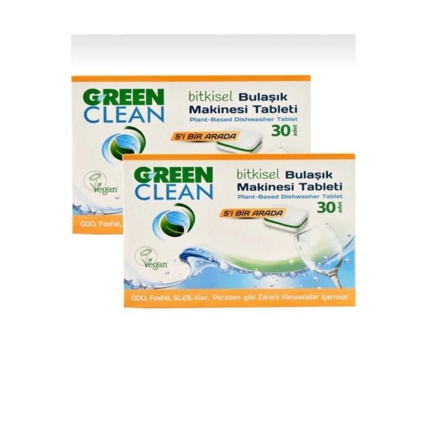 قرص ماشین ظرفشویی گرین کلین 60 عددی (2 بسته 30 عددی)