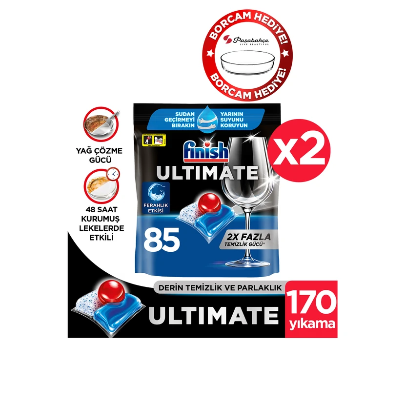 قرص ماشین ظرفشویی فینیش آلتیمیت 170 عددی همراه بورکام هدیه