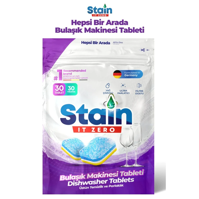 استین ایت زیرو قرص ماشین ظرفشویی همه‌کاره ۳۰ شستشو