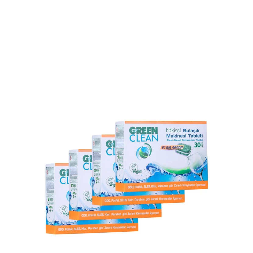 قرص ظرفشویی گیاهی گرین کلین 120 عدد (4×30)