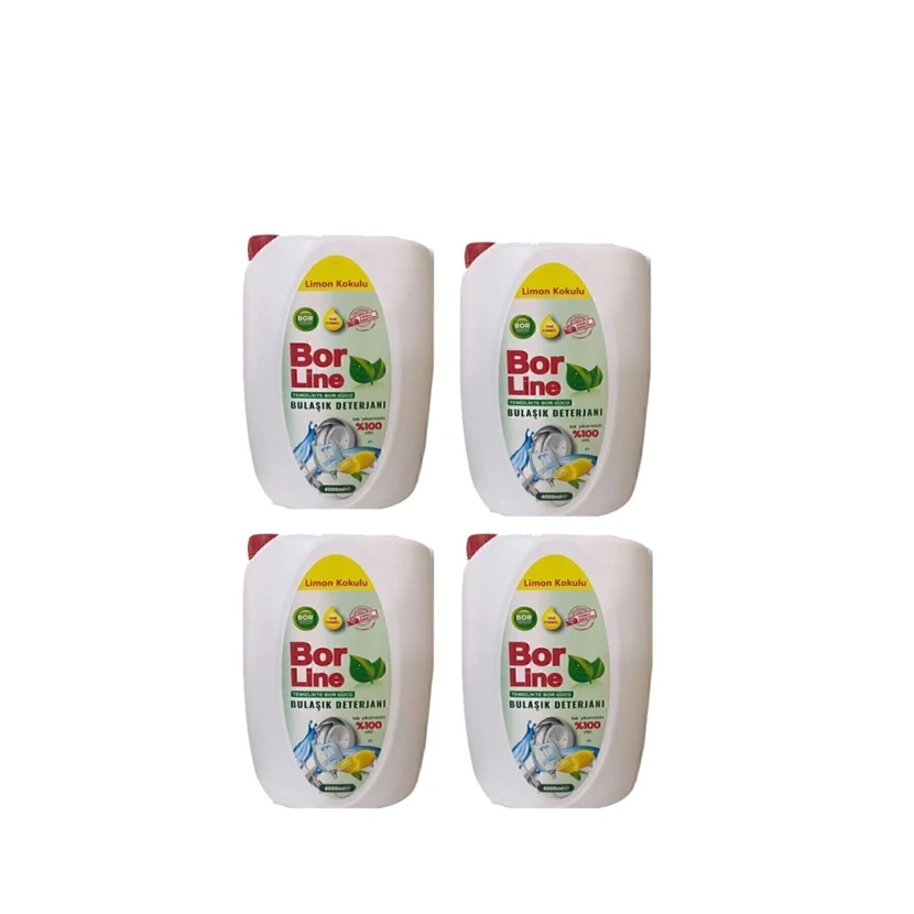 مایع ظرفشویی بورلاین لیمو 4000 میلی‌لیتر بسته 4 عددی