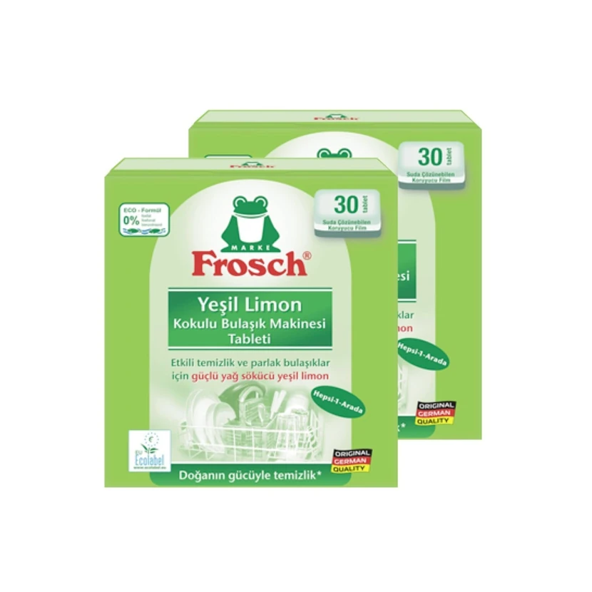 قرص ظرفشویی فروسچ لیموی سبز دو بسته 30 عددی