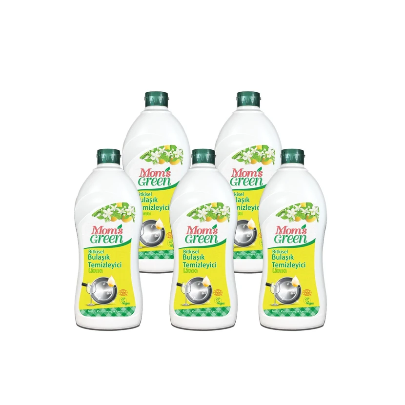 مامز گرین مایع ظرفشویی گیاهی لیمویی 750 میلی‌لیتر ۵ عددی