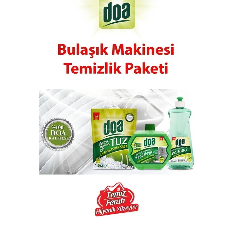دوآ مایع تمیزکننده و جلادهنده ماشین ظرفشویی ۵۰۰ میلی‌لیتر همراه نمک ۱.۵ کیلو