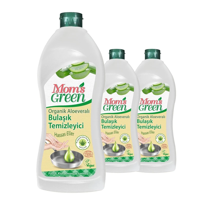 مامز گرین مایع ظرفشویی گیاهی آلوئه‌ورا ۷۵۰ میلی‌لیتر بسته ۳ عددی