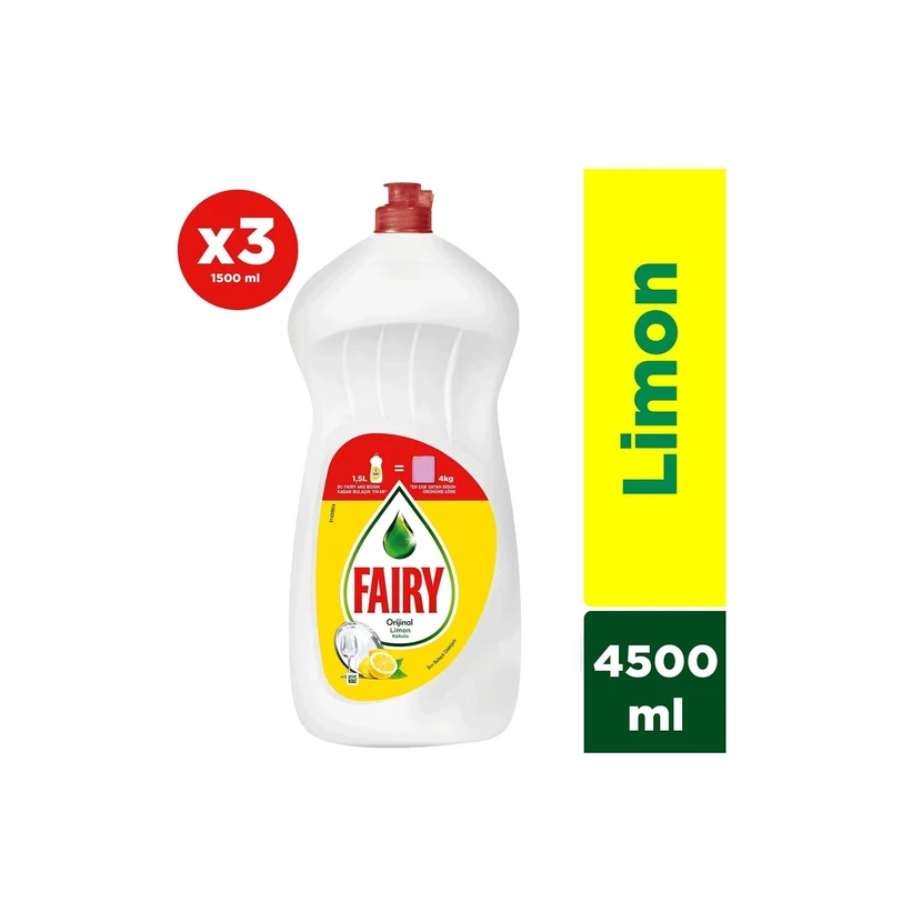 مایع ظرفشویی فِری لیمویی 3×1500 میلی‌لیتر