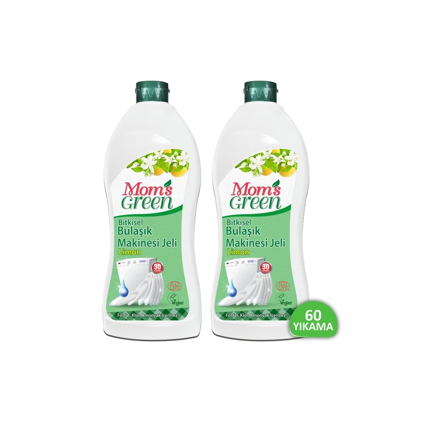 ژل ماشین ظرفشویی گیاهی مومز گرین لیمو 750 میلی‌لیتر بسته 2 عددی
