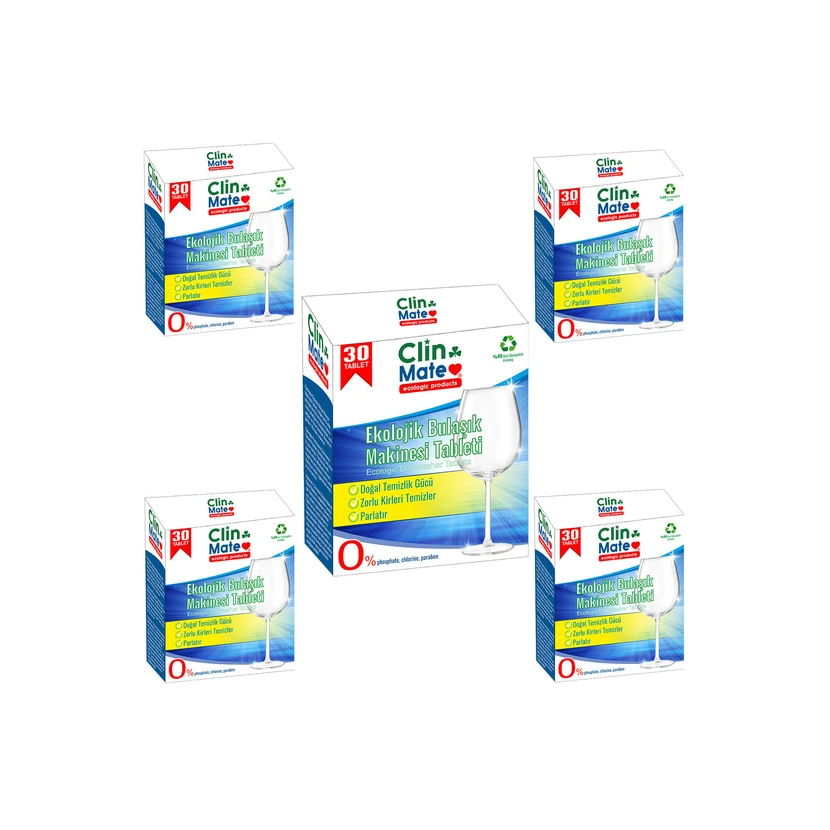 قرص ماشین ظرفشویی اکولوژیک کلین‌میت 5 عددی تا 150 شست‌وشو
