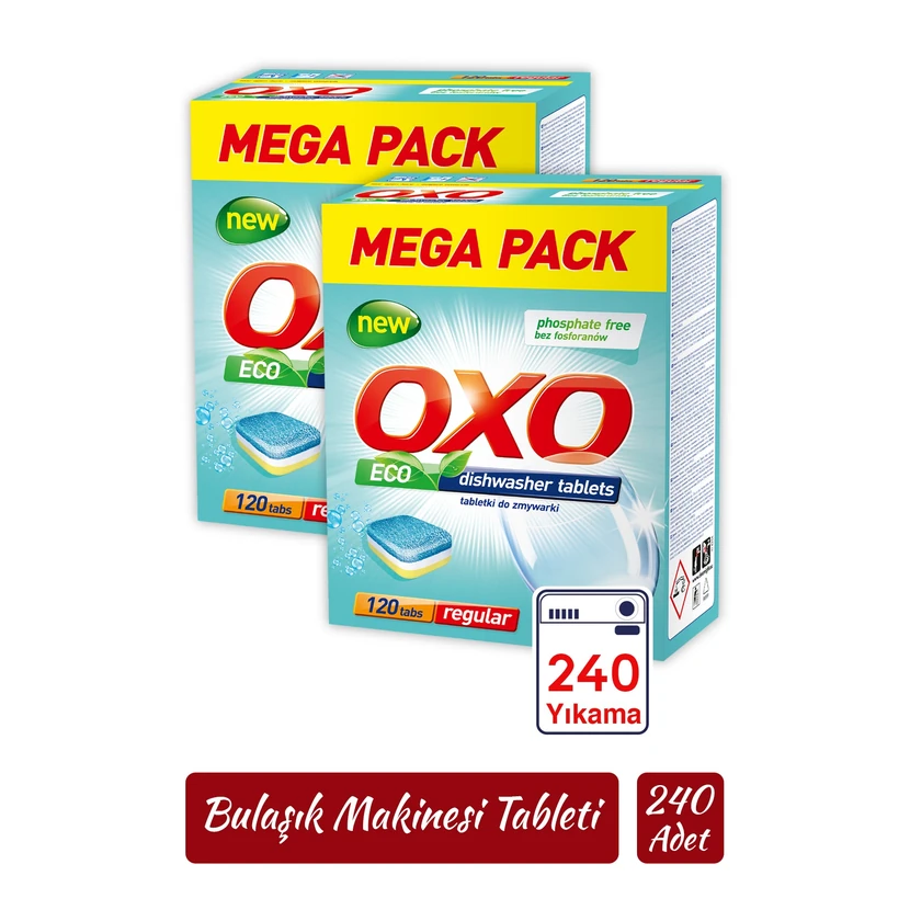 قرص ماشین ظرفشویی اوکسو 240 عددی بسته مگا (120×2)