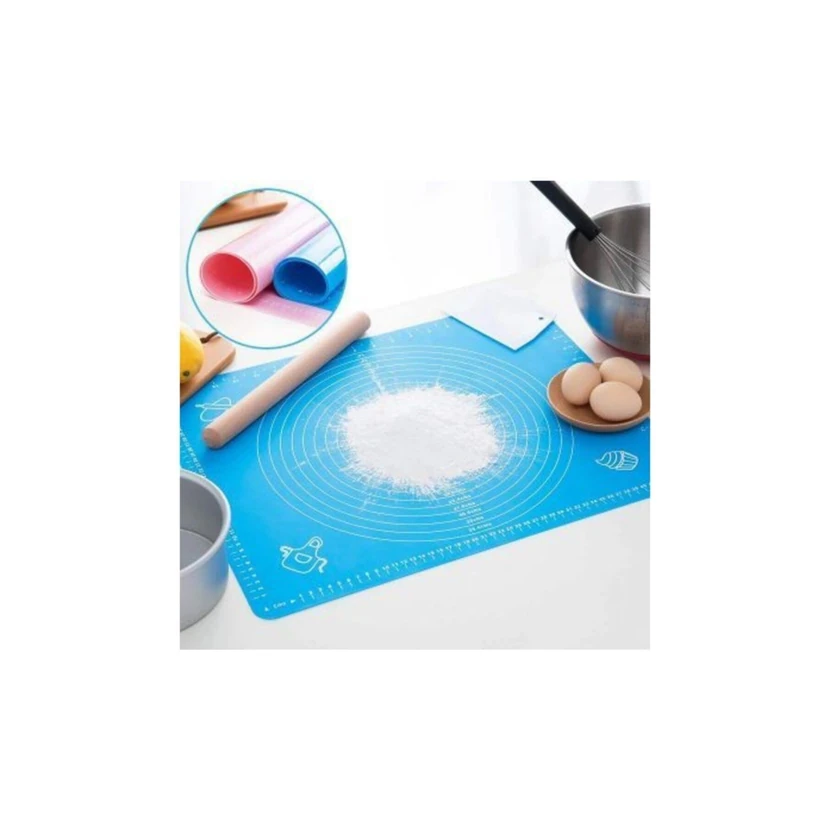 مت سیلیکونی خمیربازکن بزرگ 50×40 سانتی‌متر آبی