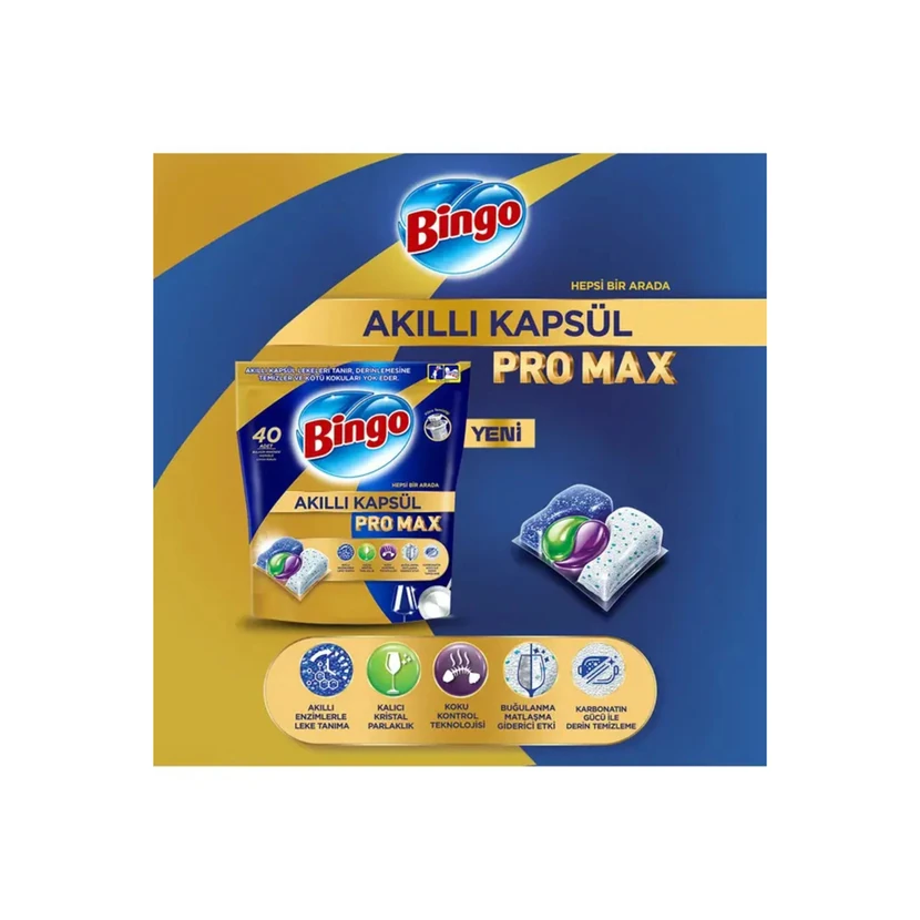 قرص ماشین ظرفشویی بینگو آکیلی پرو مکس 200 عدد (5×40 بسته)