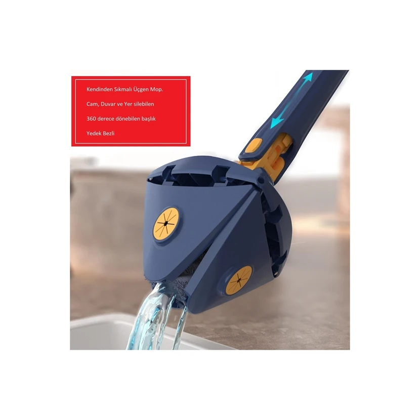 پد یدکی زمین‌شوی خودآبگیر سه‌گوش میکروفایبر گلدیمیکوم