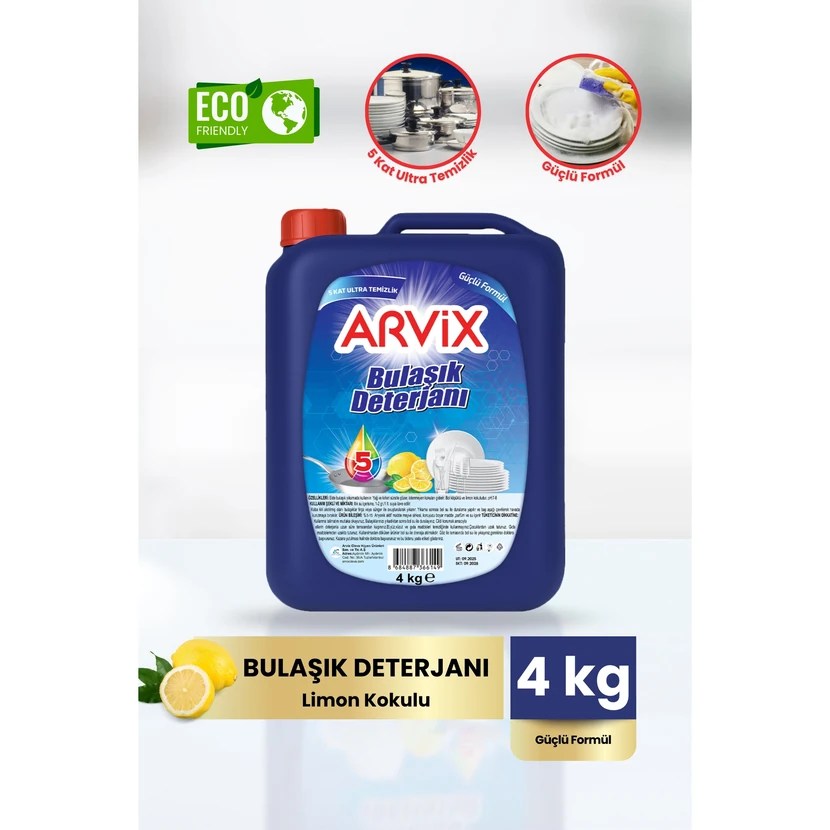 مایع ظرفشویی دستی آرویکس با رایحه لیمو 4 لیتری