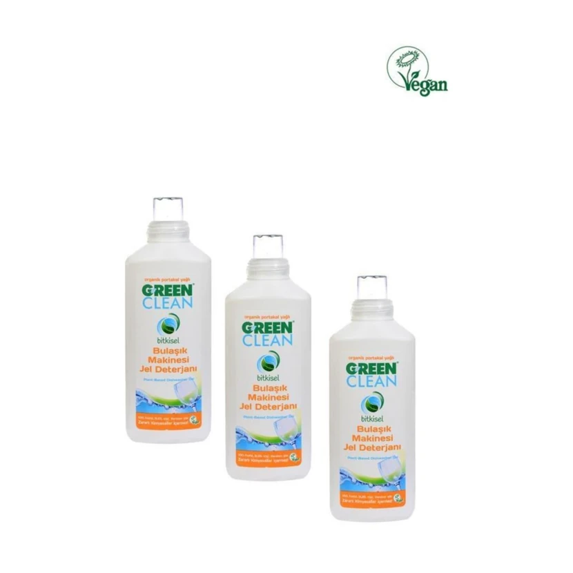 یوگرین کلین ژل ماشین ظرفشویی گیاهی با روغن پرتقال 1000 میلی‌لیتر مجموعه 3 عددی