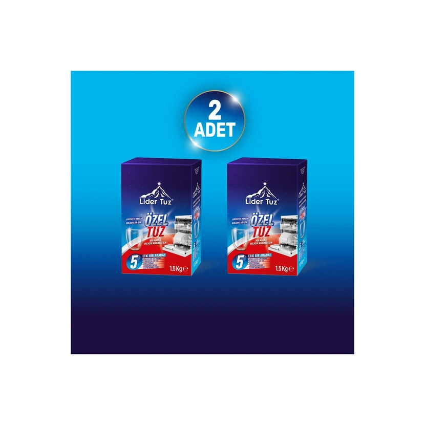 نمک ماشین ظرفشویی لیدر 1.5 کیلوگرم بسته 2 عددی