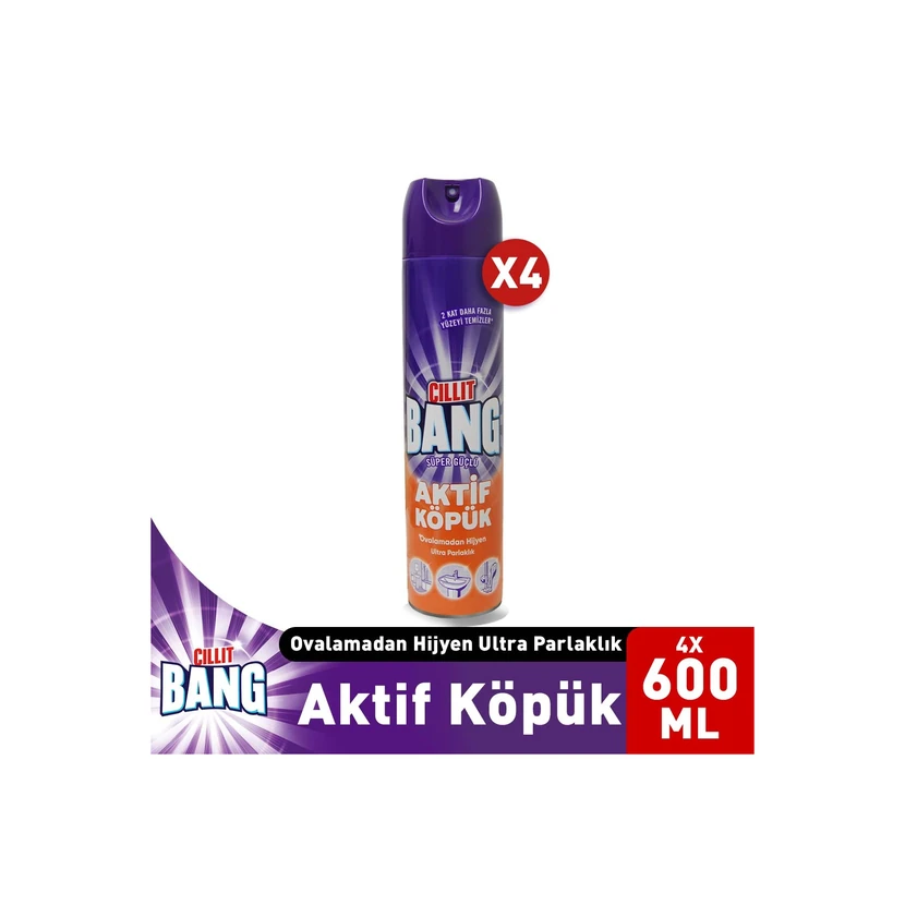 اسپری فوم فعال سیلیت بنگ مخصوص دوش و وان 600 میلی‌لیتر بسته 4 تایی