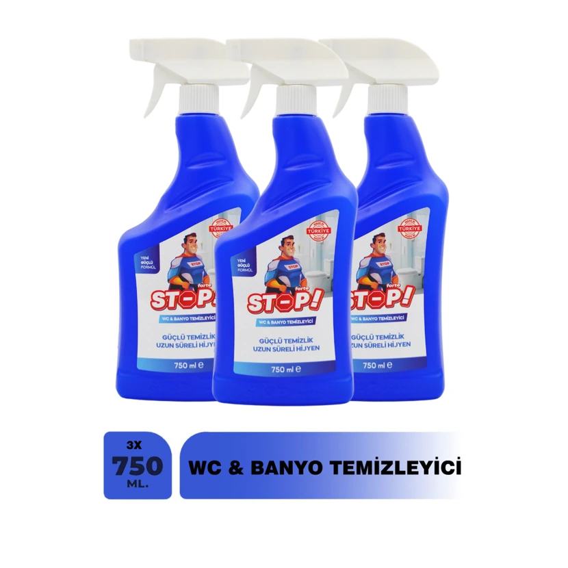 ست ۳ عددی پاک‌کننده توالت و حمام استاپ فورت 750 میلی‌لیتر