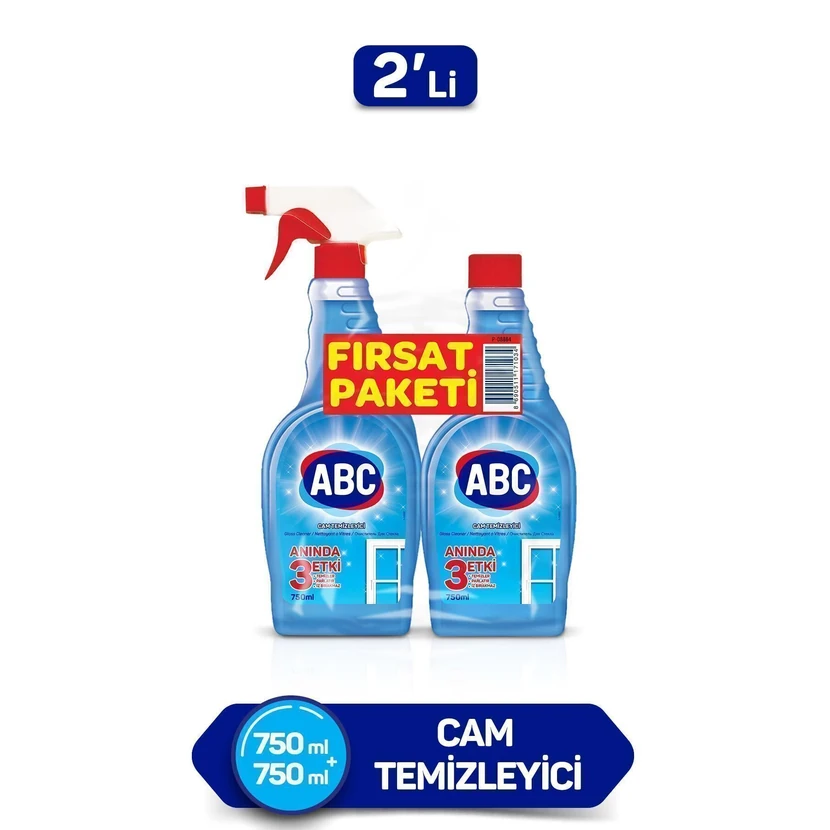 مایع شیشه‌شوی آ بی سی ۷۵۰ میلی‌لیتری ۲ عددی