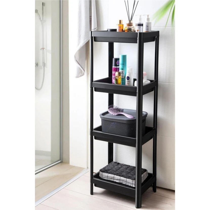 قفسه نظم‌دهنده باریک 4 طبقه لیوا مشکی