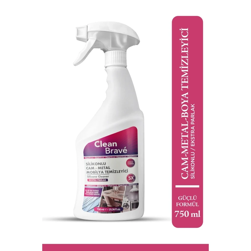 کلین‌براو پاک‌کننده سیلیکونی سطوح شیشه و فلز 750 میلی‌لیتر