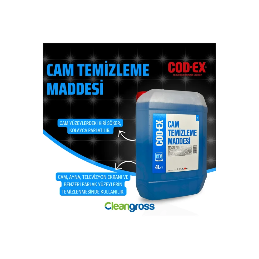 کد اکس شیشه‌شوی مؤثر و جلادهنده 4 لیتری