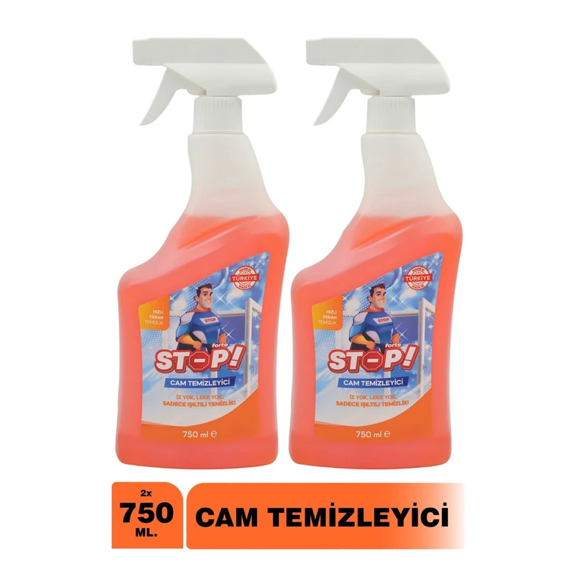 اسپری پاک‌کننده شیشه استاپ فورته دو عددی 750 میلی‌لیتر