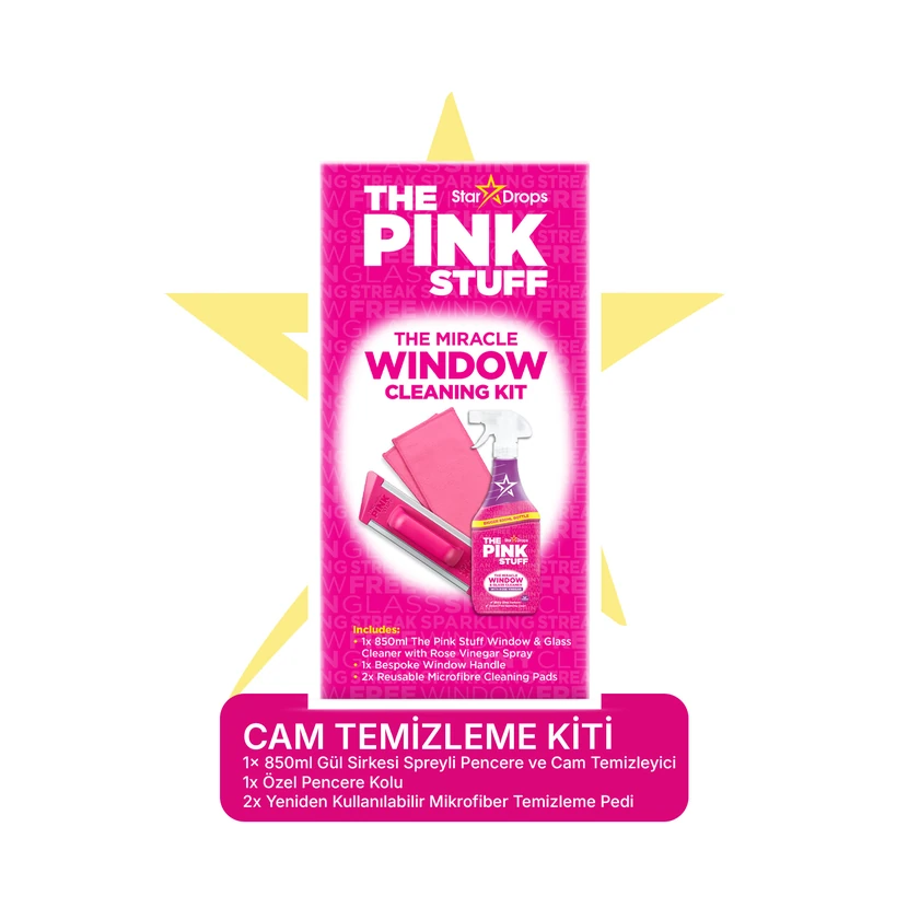 ست شیشه‌پاک‌کن معجزه‌ای پینک‌استاف 850 میلی‌لیتر با ابزار مخصوص و 2 پد