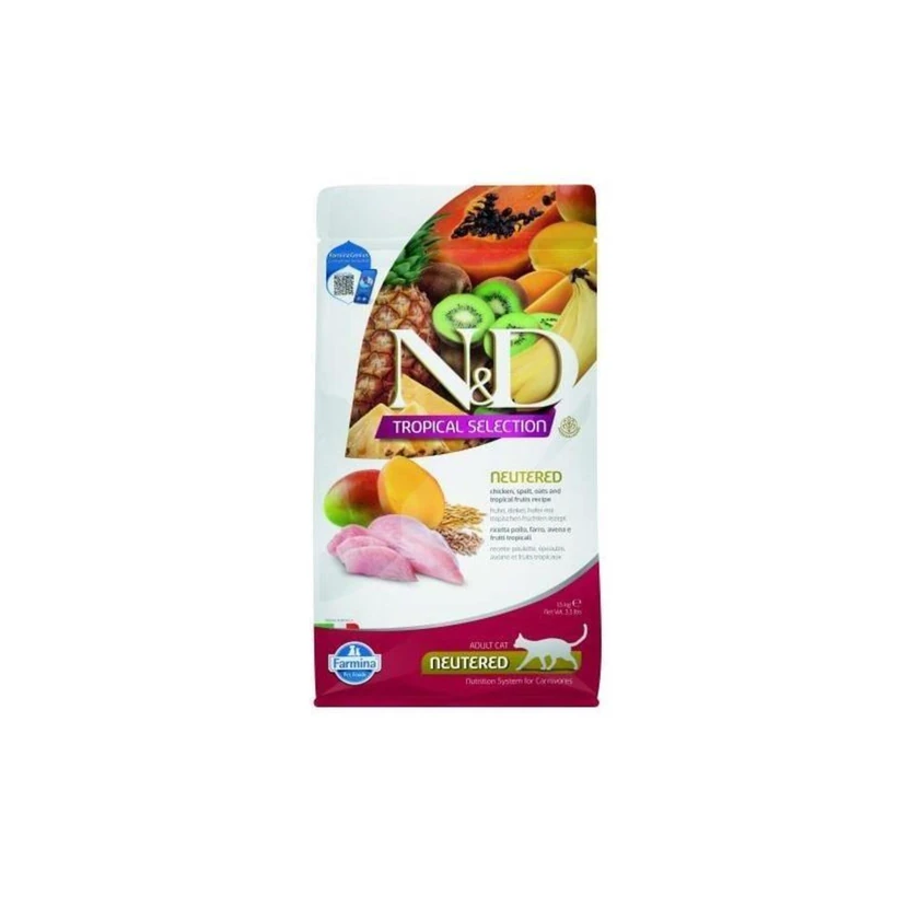 غذای خشک گربه ان‌دی تروپیکال طعم مرغ 1.5 کیلوگرم