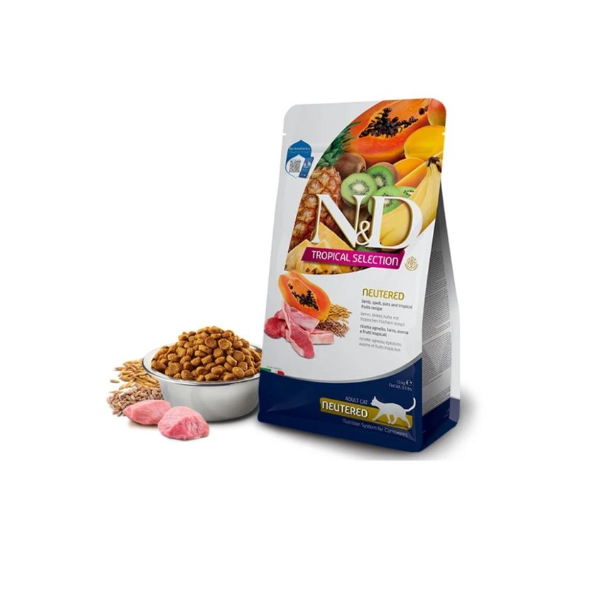 غذای خشک گربه ان‌دی انتخاب تروپیکال طعم بره 10 کیلوگرم