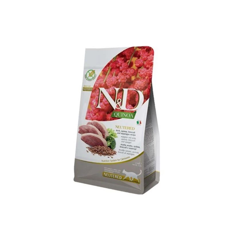 غذای خشک گربه عقیم‌شده ان‌دی با گوشت اردک و بروکلی 1.5 کیلوگرم