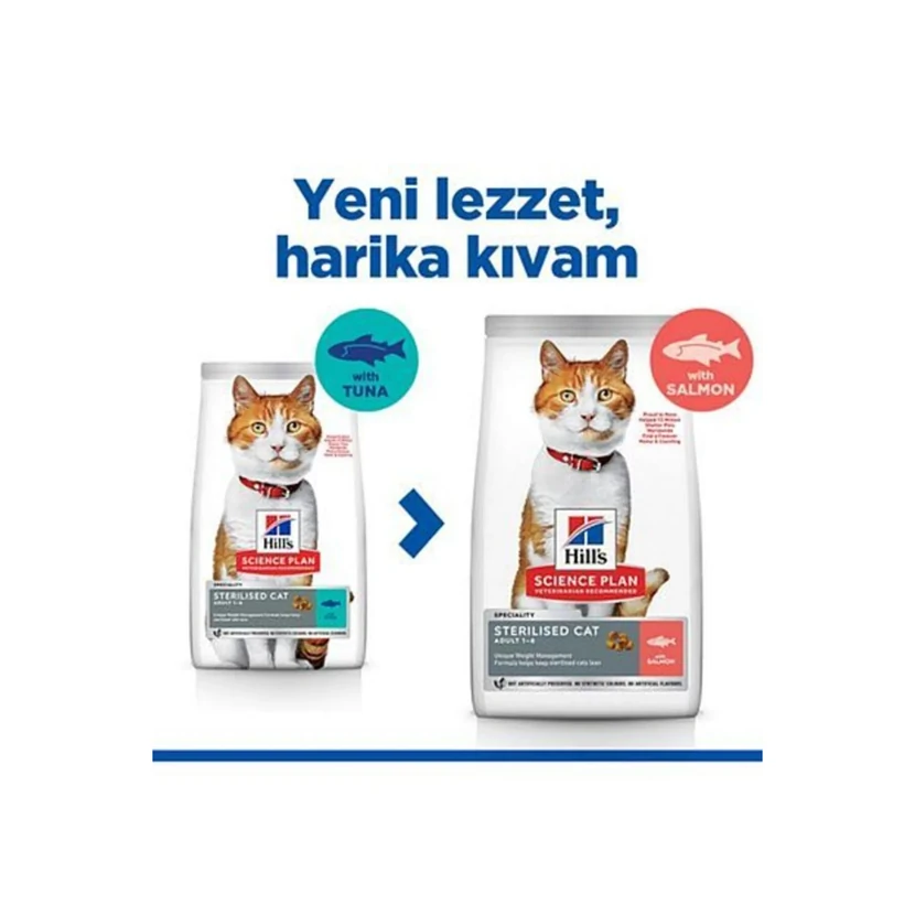 غذای خشک گربه بالغ عقیم‌شده هیلز تن ماهی 3 کیلوگرم