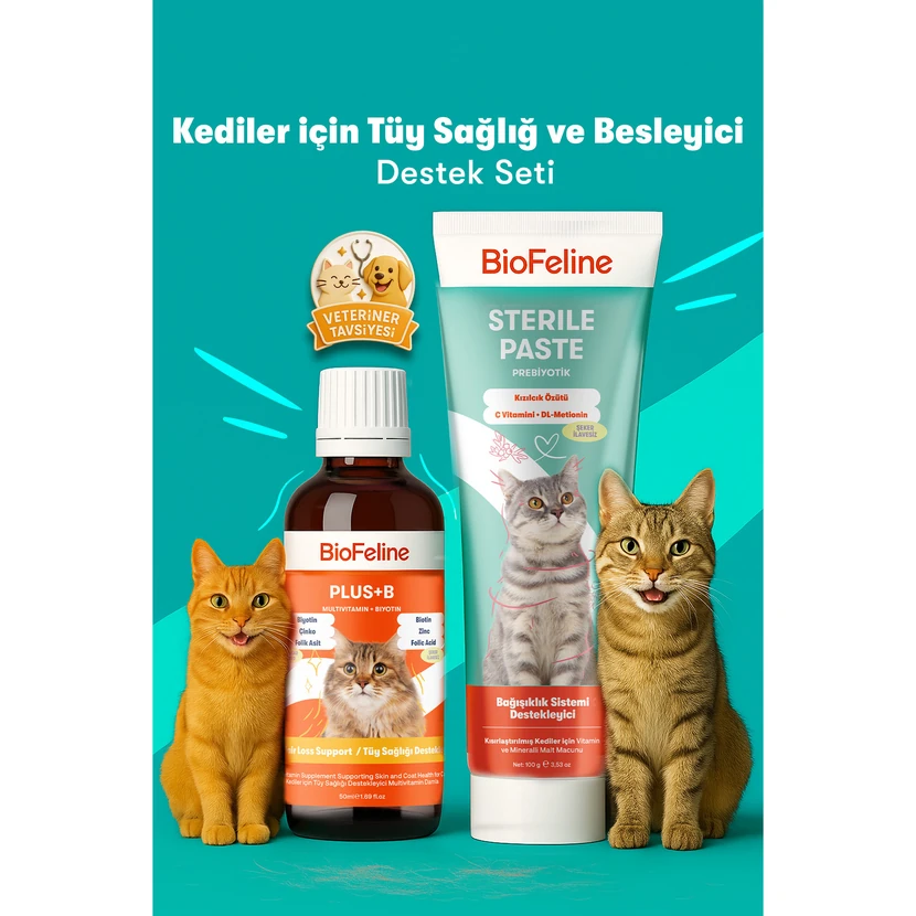 ست تقویتی سلامت پوست و موی گربه‌های عقیم‌شده بایوفلین