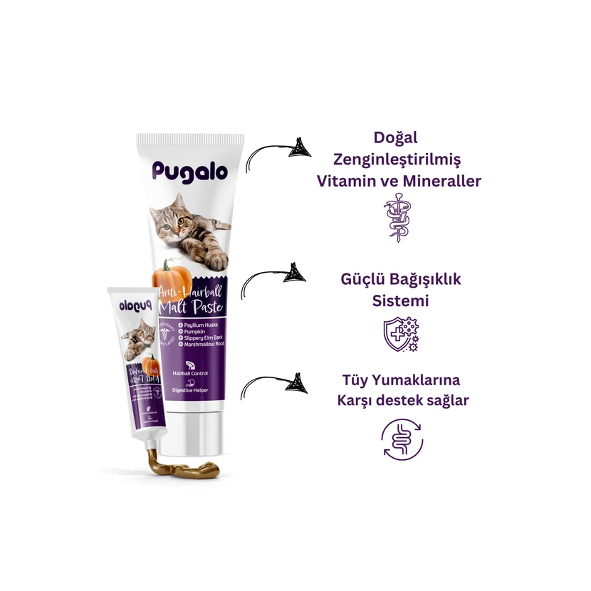 خمیر مالت ضد گلوله موی گربه پوگالو 100 میلی‌لیتر