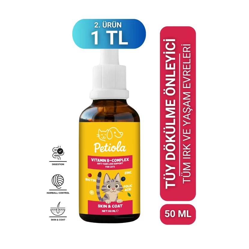 پتیولا قطره بیوتین و کمپلکس ویتامین‌های بی برای جلوگیری از ریزش مو گربه 50 میلی‌لیتر