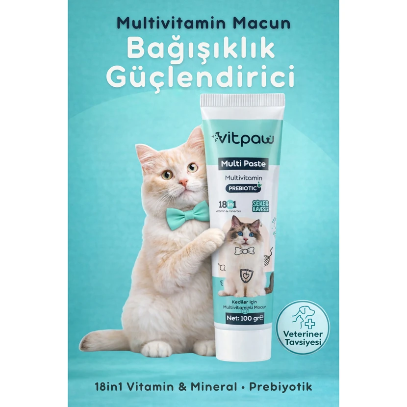 خمیر مولتی‌ویتامین ویت‌پا برای گربه‌ها 100 گرم تقویت‌کننده ایمنی