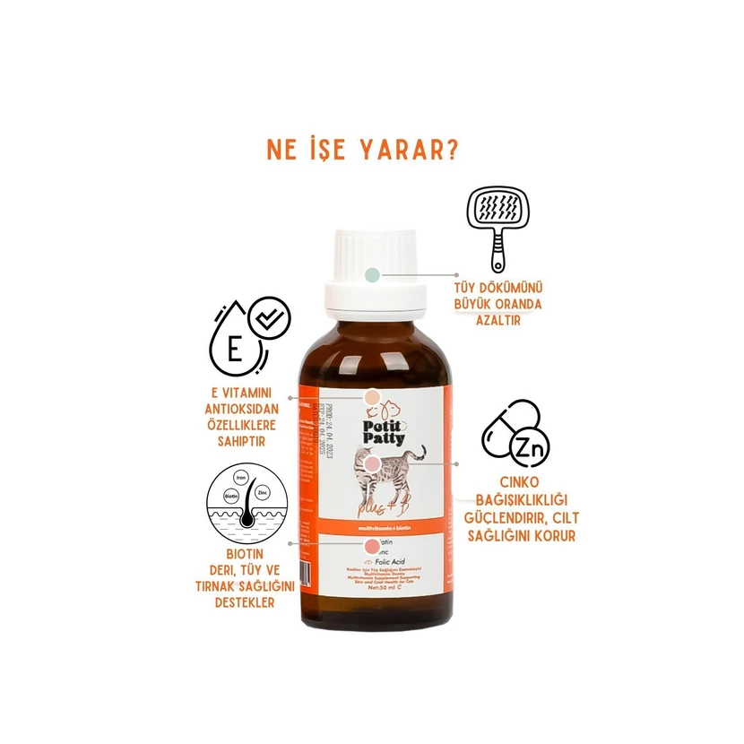 قطره تقویت‌کننده و ضدریزش مو گربه پلاس بی 50 گرم پتی پتی