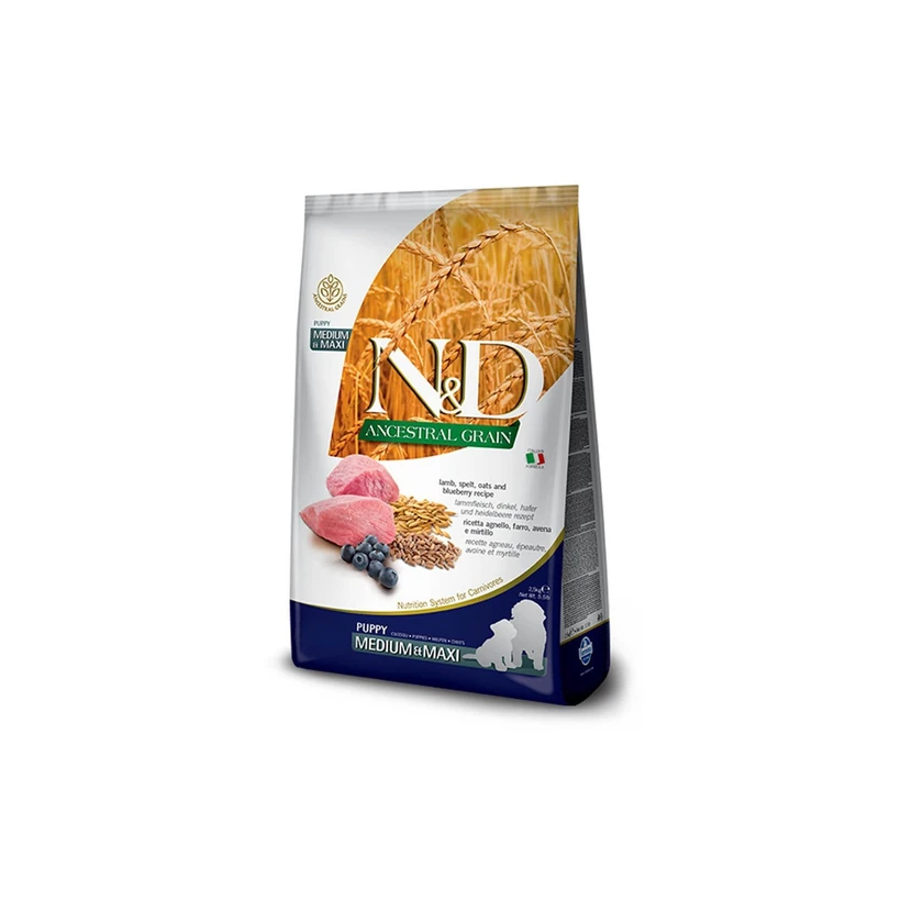 غذای خشک توله‌سگ ان‌دی فارمینا با طعم بره نژاد متوسط و بزرگ 12 کیلوگرم