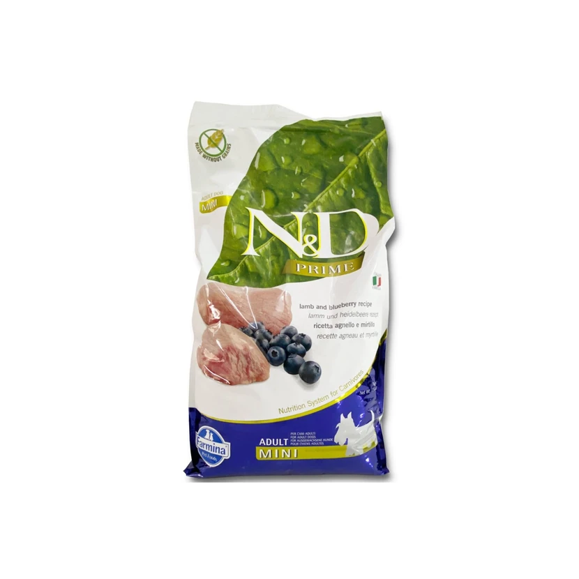 غذای خشک بدون غلات ان‌دی مخصوص سگ بالغ نژاد کوچک با طعم بره و بلوبری 7 کیلوگرم