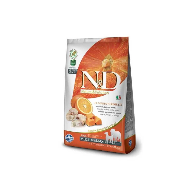 غذای خشک سگ ان‌دی بدون غلات با کدوحلوایی و ماهی کاد 2.5 کیلوگرم