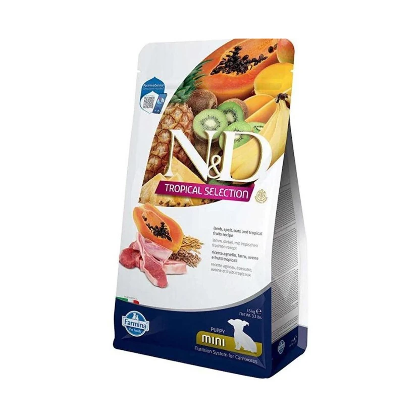 غذای توله‌سگ نژاد کوچک طعم بره ترپیکال سلکشن 1.5 کیلوگرم