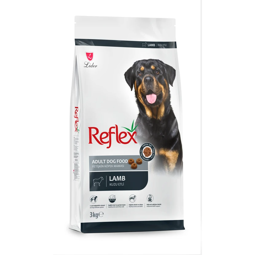 غذای خشک سگ بالغ رفلکس با طعم گوشت بره 3 کیلوگرم