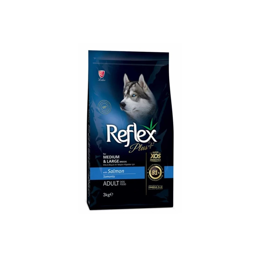 غذای خشک سگ بالغ رفلکس پلاس سالمون نژاد متوسط و بزرگ 3 کیلوگرم