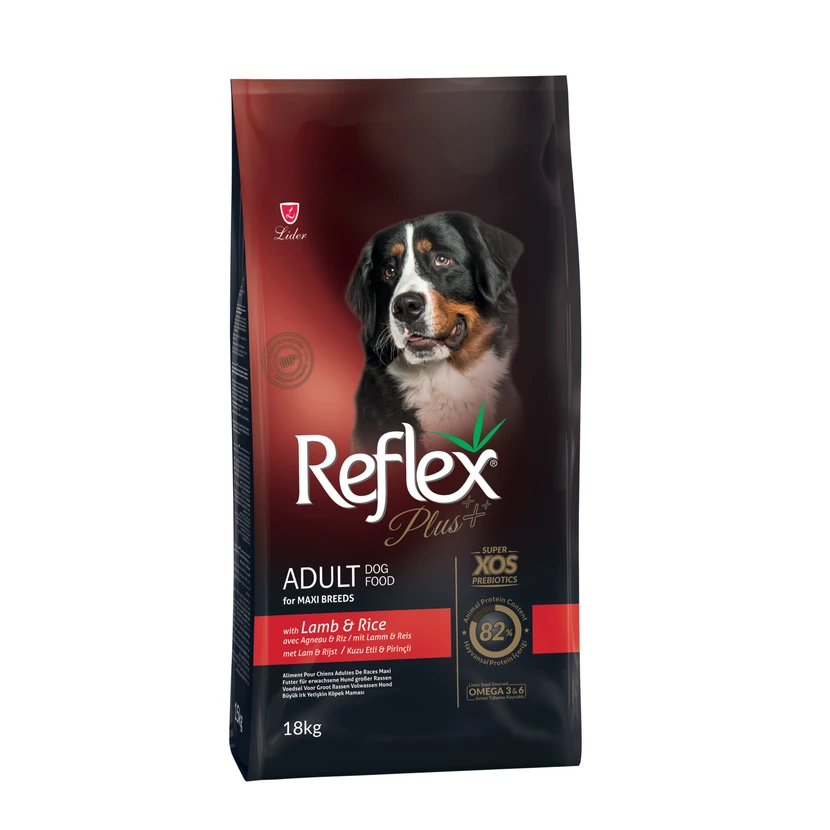 غذای خشک سگ بالغ رفلکس پلاس با طعم گوسفندی و برنج 18 کیلوگرم