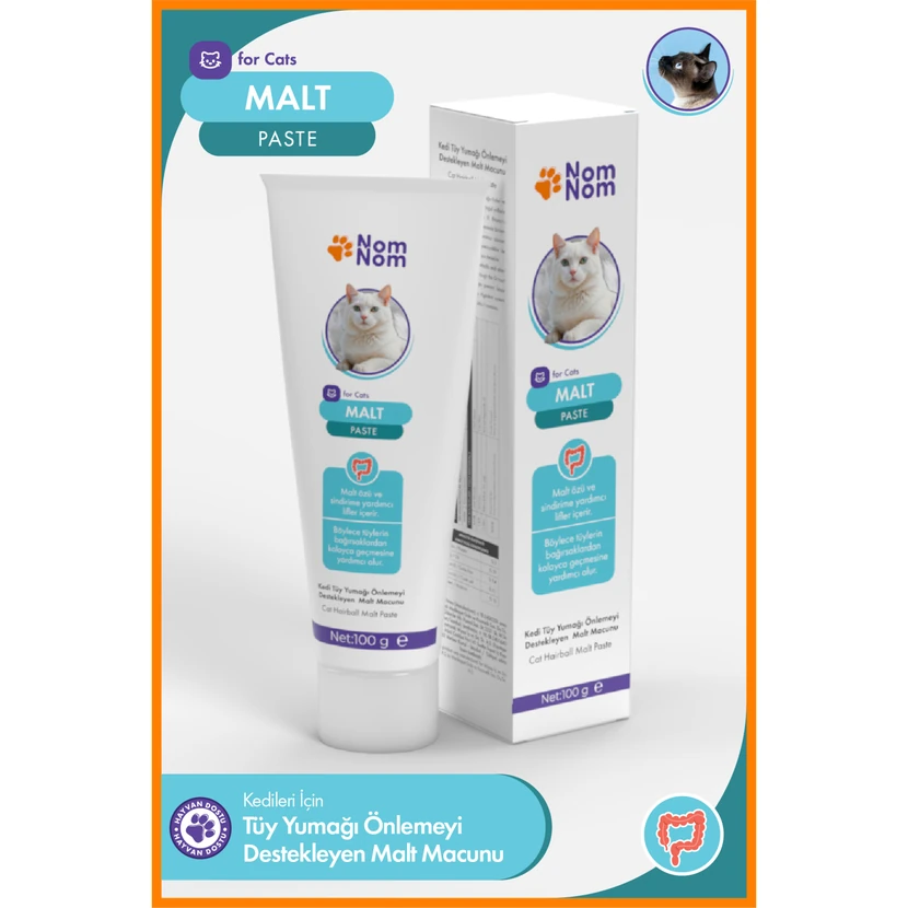 نوم‌نوم خمیر مالت گربه 100 گرم جلوگیری از گلوله مو و تنظیم هضم