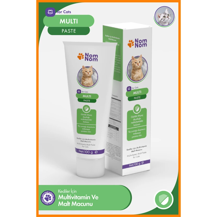 مالت خمیر مولتی ویتامین نوم‌نوم 100 گرم برای تمامی گربه‌ها